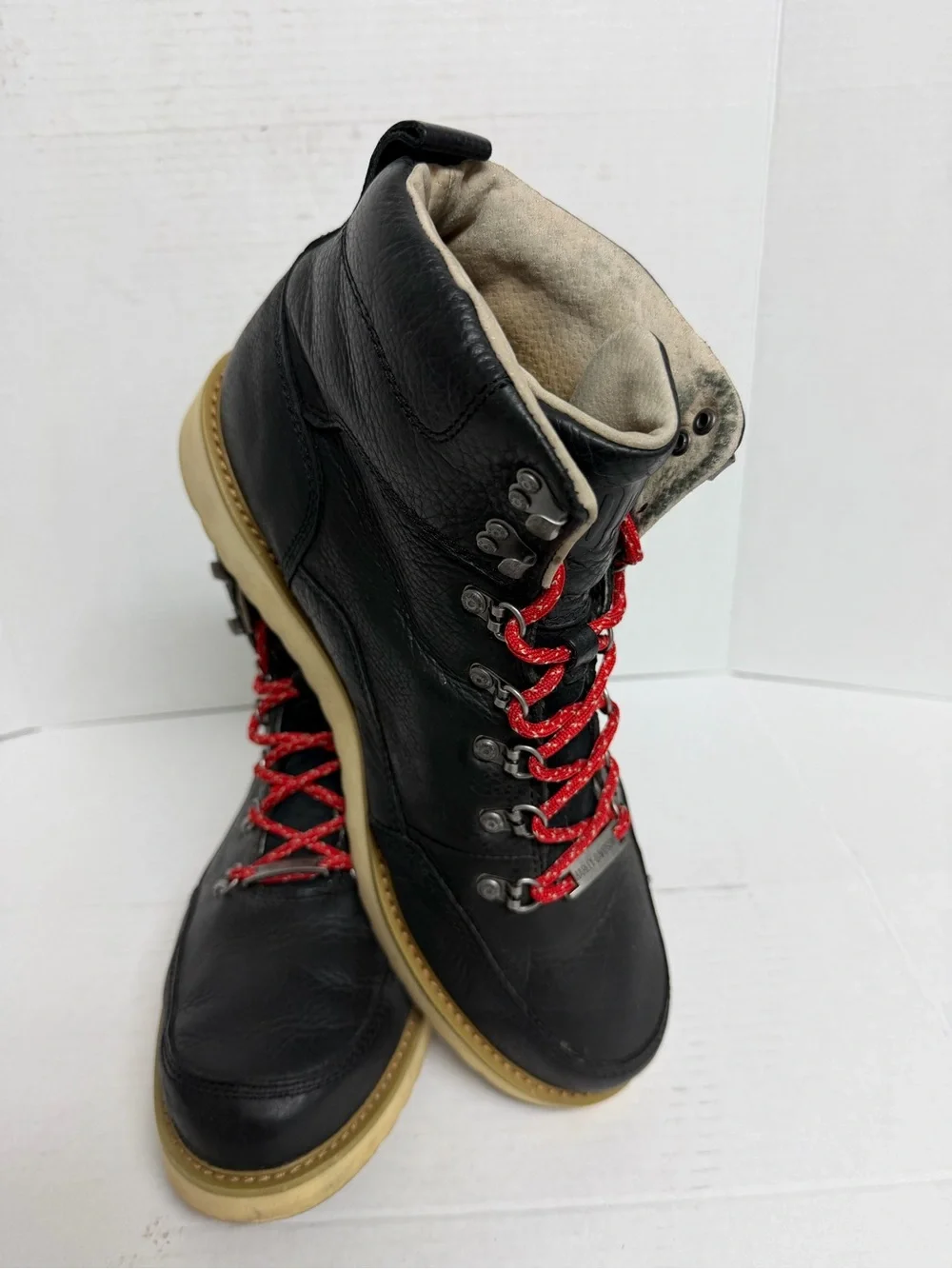 Harley Davidson Men's Salter Black Leather Motorcycle Boots D93647 Size 12 GUC